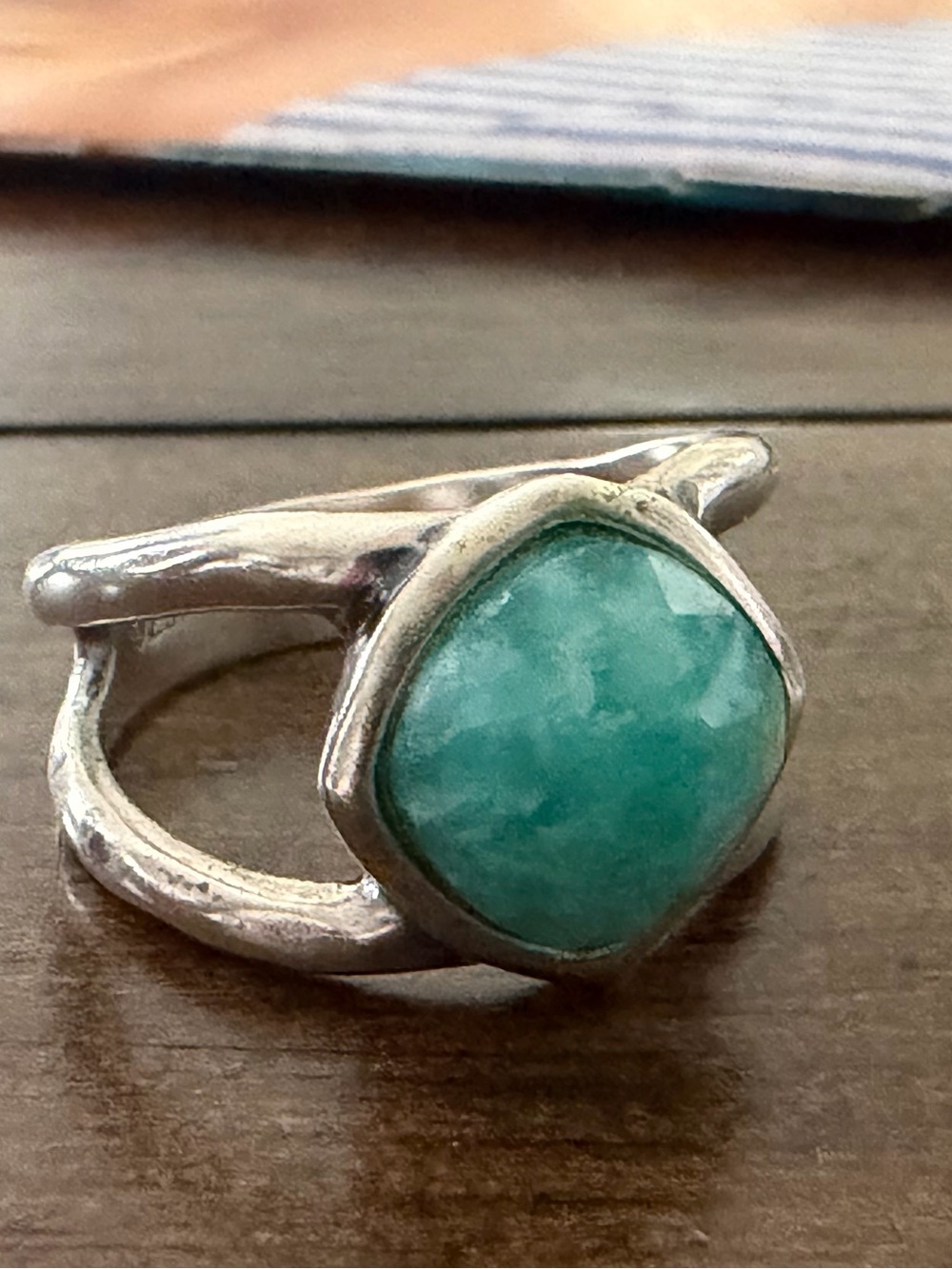 Grace & Heart G&H NASSAU Sterling Silver .925 Ring Amazonite SIZE 8 R1997 RARE